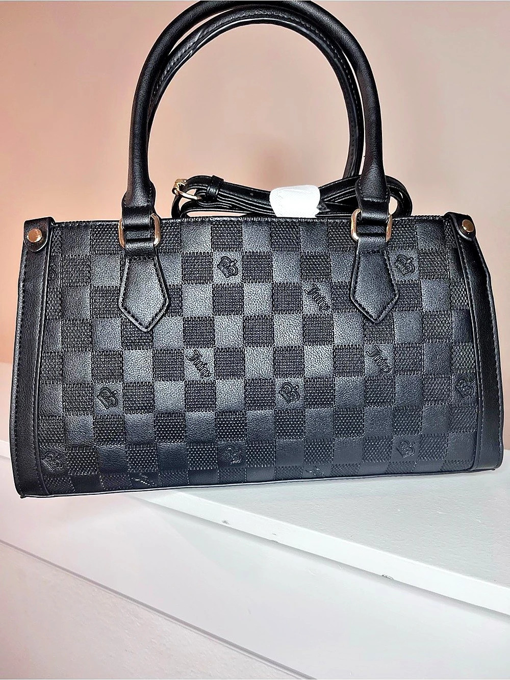 Juicy Couture Black Checkered Satchel - Picture 7 of 10